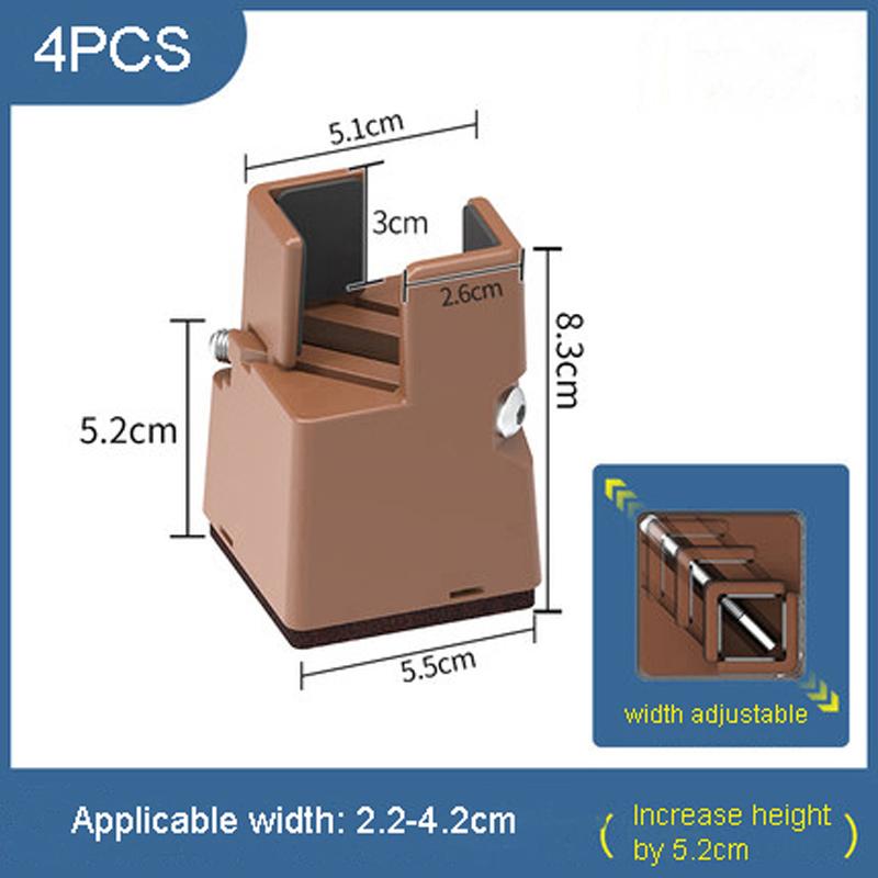 4 шт. регулируемые подставки для ножек мебели, подставки для ног кровати с винтовым зажимом, прочные квадратные круглые 52 102 мм, подставки для ножек дивана, стола, стула