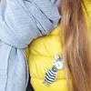 Cute Cartoon Brooches For Women Acrylic Zebra Lion Monkey Elephant Animal Brooch Pins Clothes Backpack Hat Badge Kids Gifts