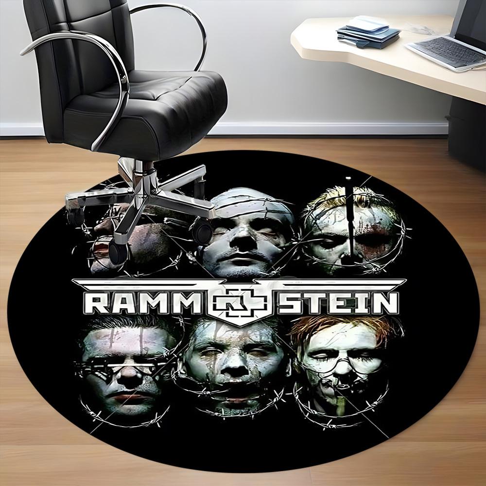 1 шт. Коврик для офиса с логотипом группы RAMMSTEIN, круглый, идеален для офиса, нескользящая основа, декоративный коврик для пола yy250916078