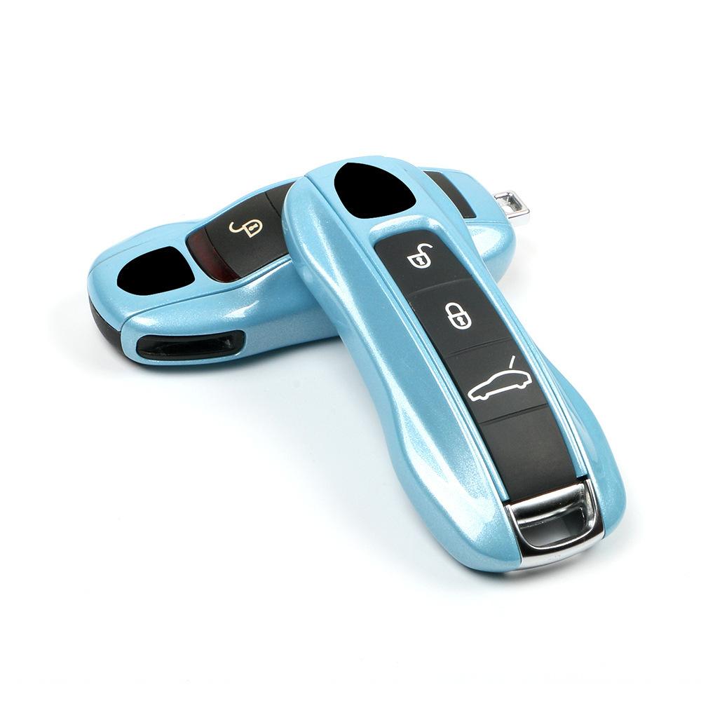 For Porsche Taycan Key Case 911 Paramela Macan Cayenne 718 Ice Crystal Blue Replacement Case