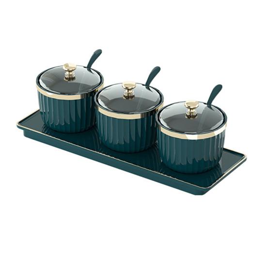 Банки для специй Отдельные контейнеры для приправ Прозрачные акриловые банки с ложками Поднос Пластик без BPA