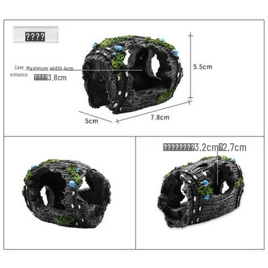 Antique Resin Wine Barrel Aquarium Decoration Ornament 808
