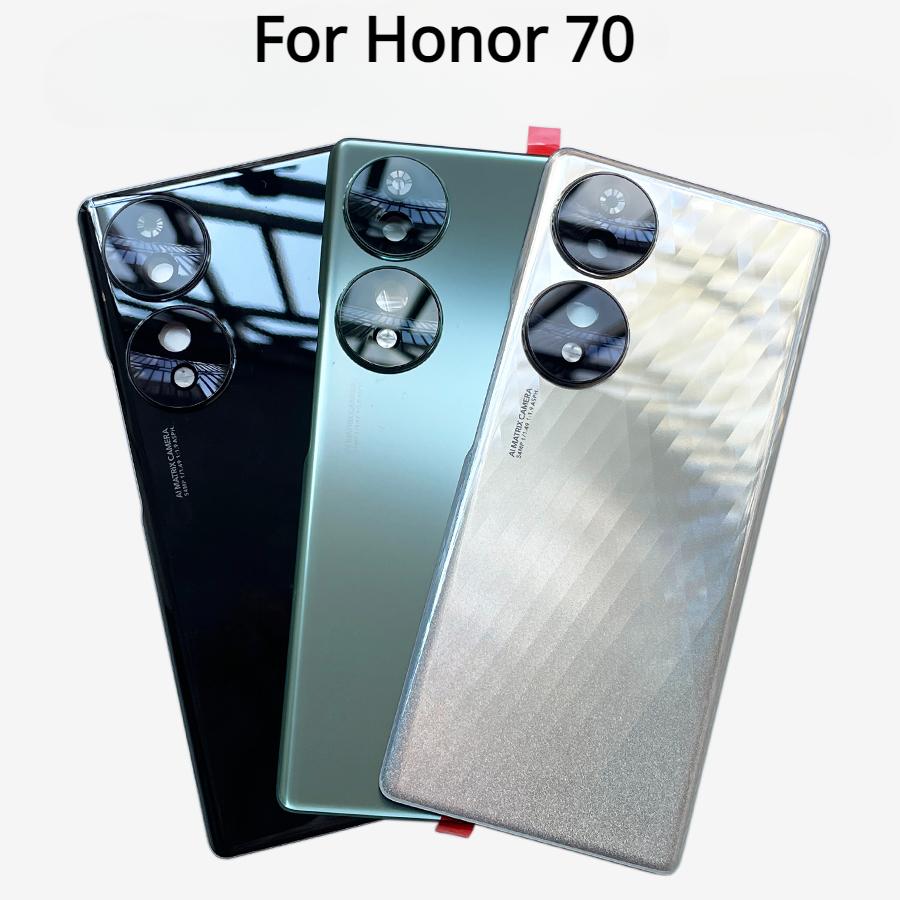 Новая задняя крышка аккумулятора Корпус Дверца Для Honor 70 Задняя крышка Шасси Объектив камеры + Клей Запчасти для ремонта смартфона