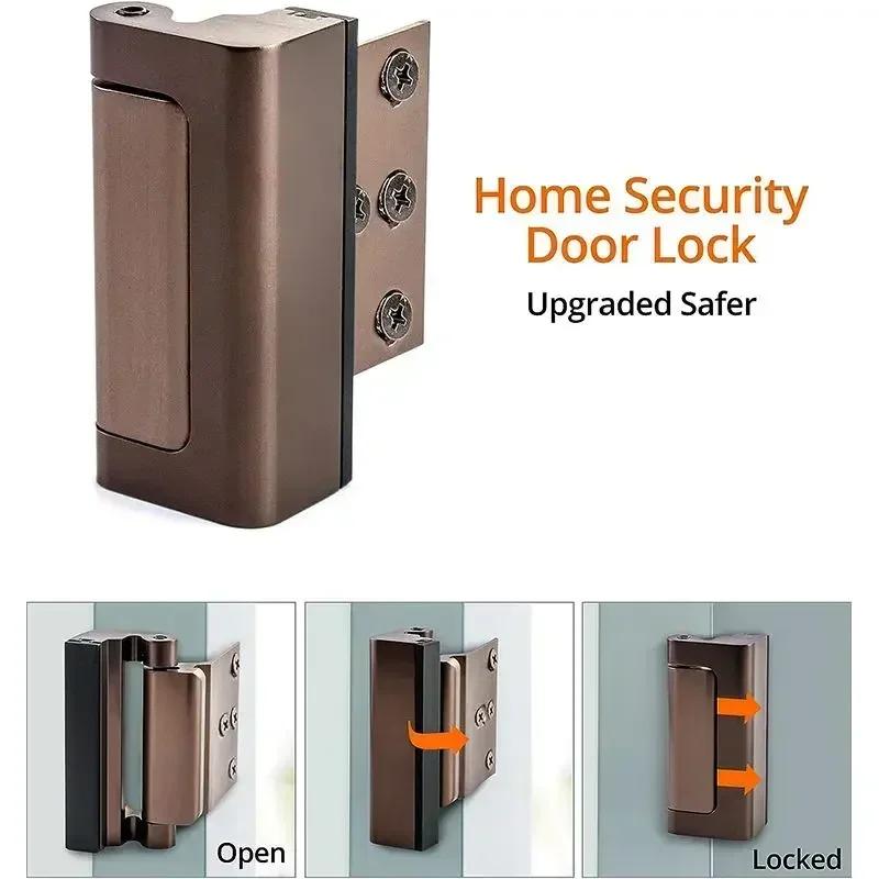 Усиленный замок для двери безопасности дома - замок для безопасной спальни, выдерживающий нагрузку 800 фунтов, замок с засовом для безопасности детей
