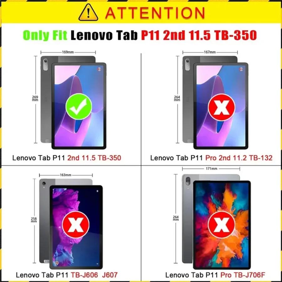 Чехол для Lenovo Tab P11 2nd Gen 2, чехол 11,5 дюйма TB-350FU TB350XU, вращающаяся на 360 градусов подставка, чехол для планшета XiaoxinPad Plus 11,5 2023