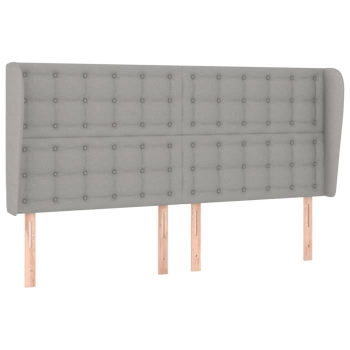 VidaXL Headboard with Ears Light Grey 183x23x118-128 Cm Fabric3118404