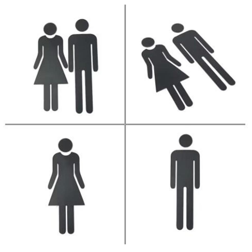 Черный Золотой Серебряный Цвет Туалетный Знак Акриловая Наклейка на Дверь Стену Комнаты для Мытья WC Держатель Табличка Домашний Декор для Ванной