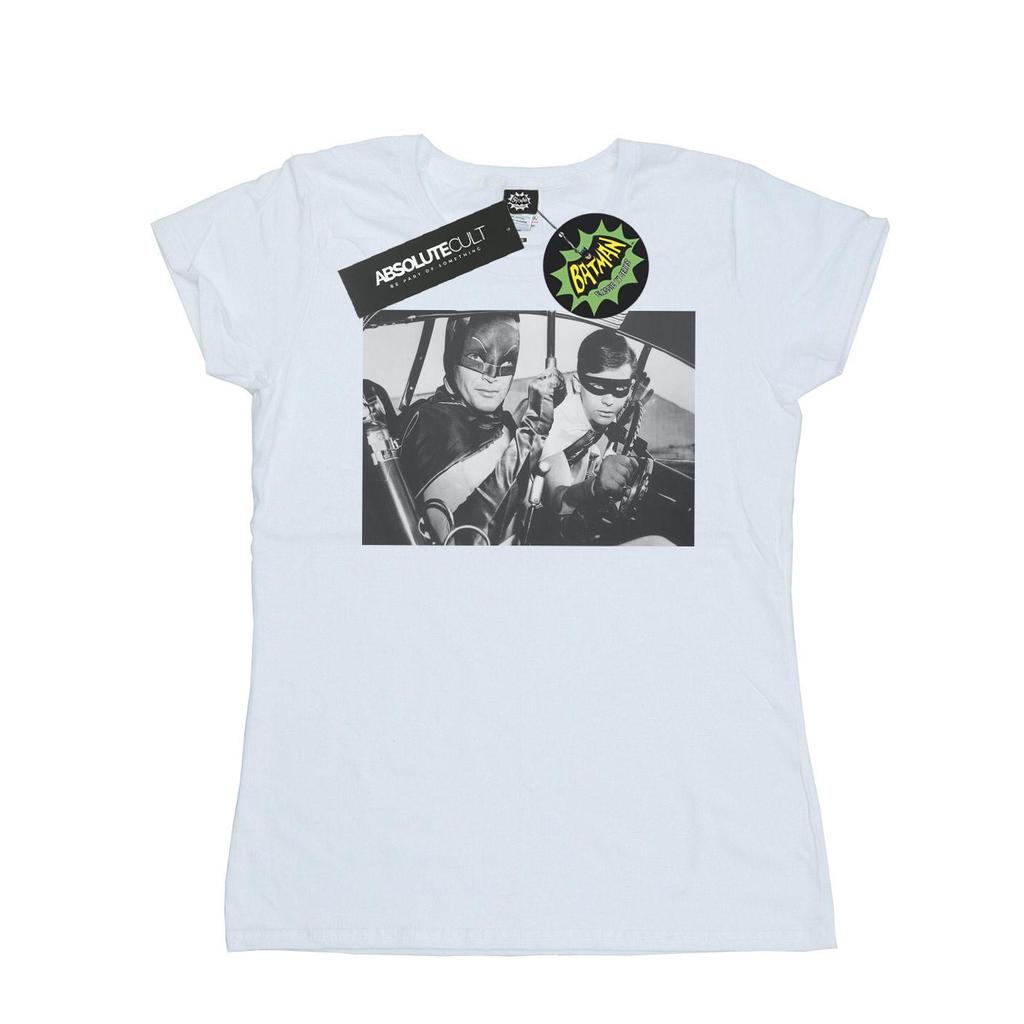 DC Comics Женская/Дамская хлопковая футболка «Бэтмен» (телесериал), «Готов к действию»