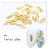 Золотые шпильки из сплава для дизайна ногтей Приморские 3D украшения Морская ракушка Звездные перья Очарование Металлический каркас Заклепки Блестки для ногтей