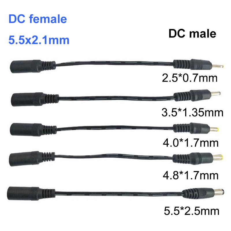 DC гнездо 5,5x2,1 мм Адаптер питания к штекерному разъему 5,5*2,5 мм 3,5x1,35 мм 4,0x1,7 мм 2,5 мм 4,8 мм преобразователь Удлинитель