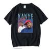 Kanye West Homage Manga Vintage Unisex Black Tshirt Men Tshirts Casual Retro Graphic T Shirts Cotton T Shirt Man Woman Tees Tops