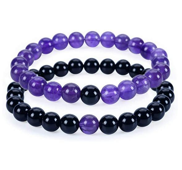 Матовые браслеты для пары из камней Тигровый глаз и Агат - Бусины 8 мм, Студенческий стиль