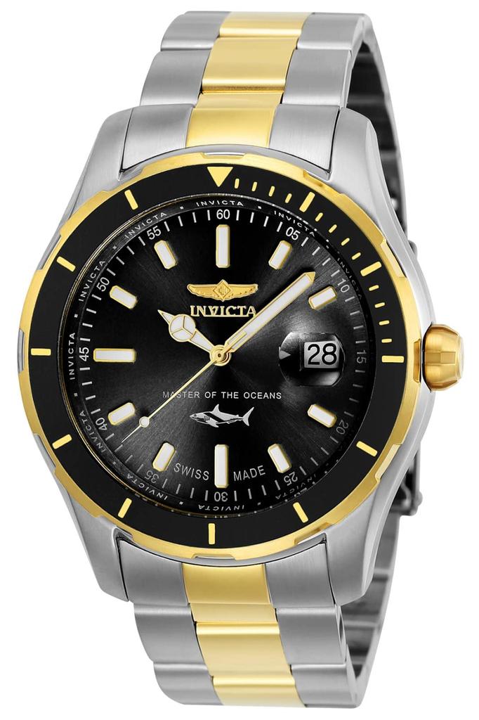 Pro Diver Watch 44mm Stainless Steel Gold Stainless Steel Black Dial 515 Quartz 25814 Gold [Invicta] + Men's [Item]