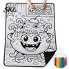 Creative Activity Kits for Relaxation Halloween DIY Coloring Blanket with 24 Markers, Color Your Own Throw Customizable Bedding Decor Blanket,