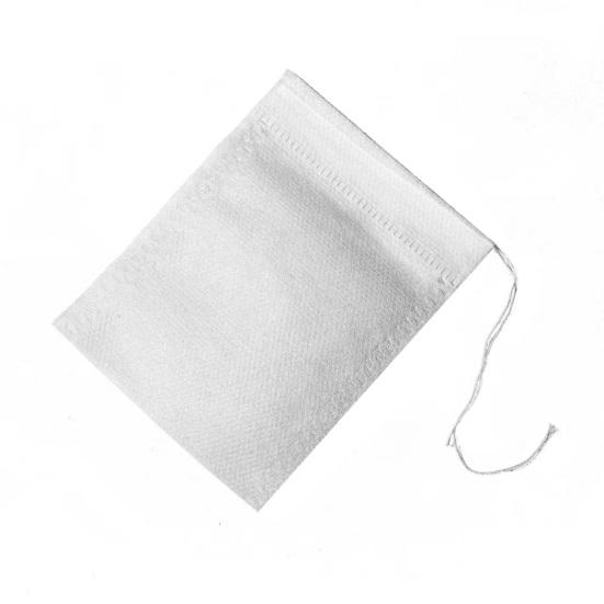 100 шт., одноразовые чайные пакетики с тонкой сеткой и застежкой на шнурке, чайный фильтр-мешок для листового чая и кофе