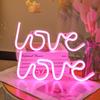 Разноцветная светодиодная неоновая световая лента LOVE - Креативное украшение для вечеринок, Рождества, Дня святого Валентина и ночного декора