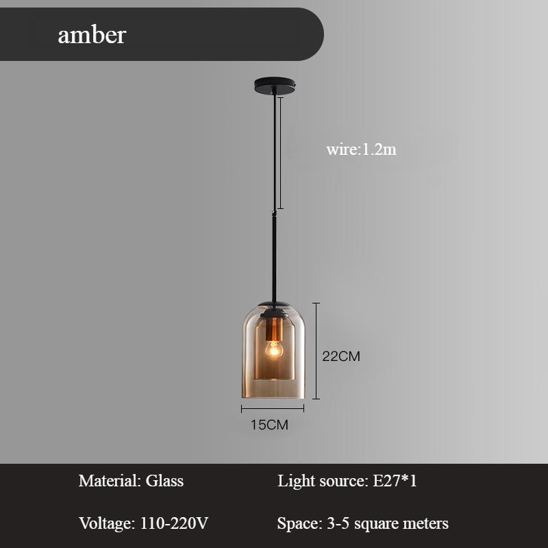 Скандинавский современный ресторанный дизайнерский стеклянный подвесной светильник для спальни, гостиной, кабинета, светодиодной люстры Atmosphere E27 Luster