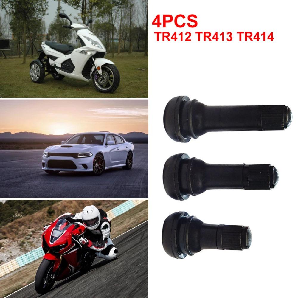 4pcs Black Car Vacuum Tire Valve TR412/TR413/TR414 Wheel Valves Tubeless Tyre Valve