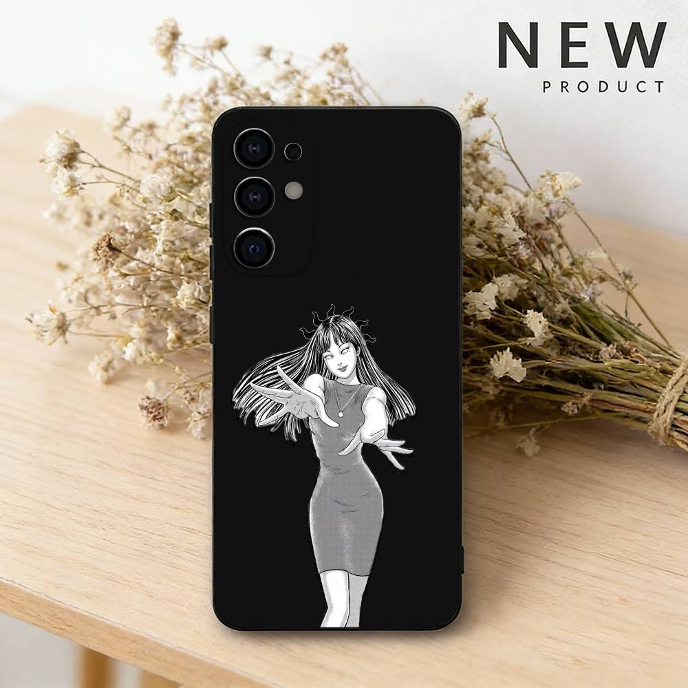 Чехол для телефона HOT Tomie S с комиксами Для Samsung S26,25,24,21,22,23,30,20,Ultra,Plus,Fe,Lite Черный Мягкий чехол