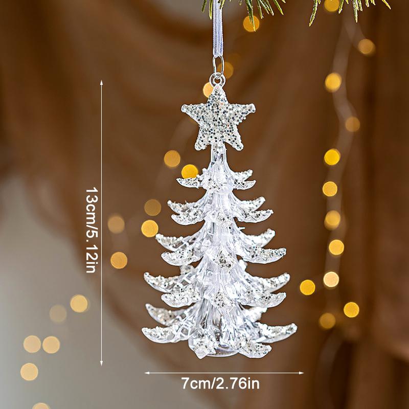 1 шт. Подвески в виде оленя на рождественскую елку из кристально чистого акрила для дома, подарочное украшение на Рождество