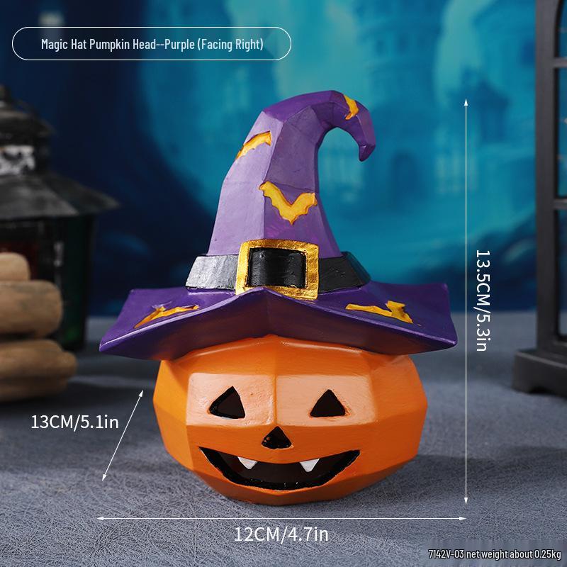 Cross-Border Halloween Skull Resin Ornament - Ghost Festival Decoration for Desktop and Entrance