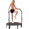 Mini Fitness Trampoline, 102cm In Diameter, with Adjustable Handlebars. Foldable Black