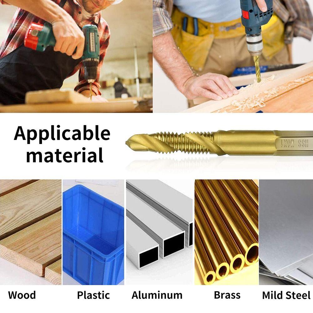 HSS Screw Thread Bit Tap Drill Bits Hex Shank Titanium Plated Tap Drill Bit Shank Tap Drill Bits