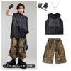 Kids Hip Hop Dance Outfit Set Boys Cool Rhinestone Tank Top Snake Camo Shorts Performance Costume Street
