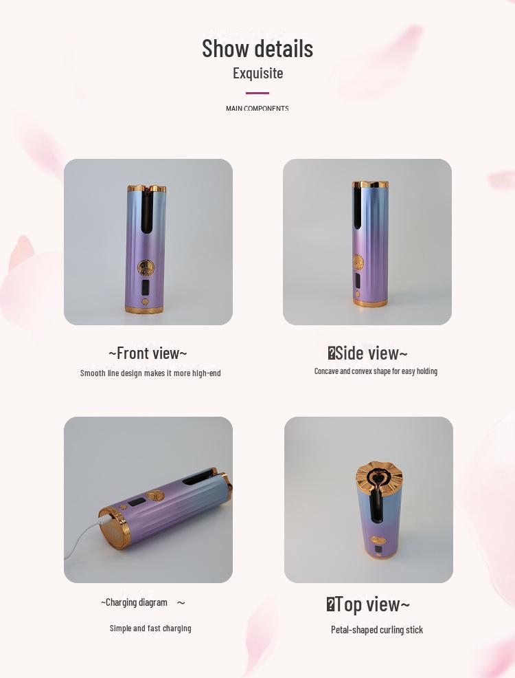 Беспроводная портативная автоматическая плойка для завивки волос – отрицательные ионы, безопасна для волос, для крупных волн