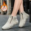 Популярные теплые ботинки Мартина женские кожаные большого размера хлопковые туфли независимая станция высокий верх износостойкие уличные повседневные туфли