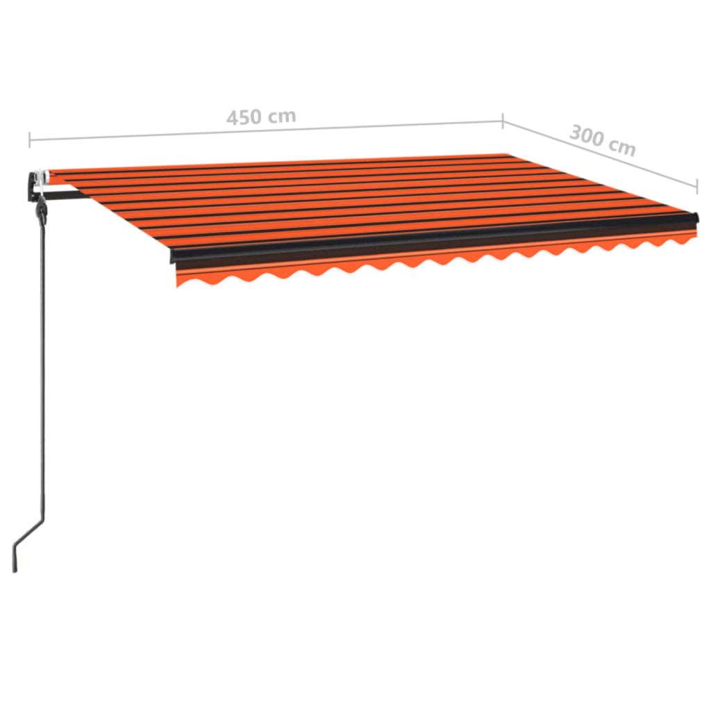 Automatic Awning with LED & Wind Sensor 450x300 Orange Brown