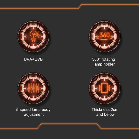 Лампа для обогрева рептилий Вращающийся на 360 градусов кронштейн Регулируемая яркость Имитация солнечного света UVA UVB