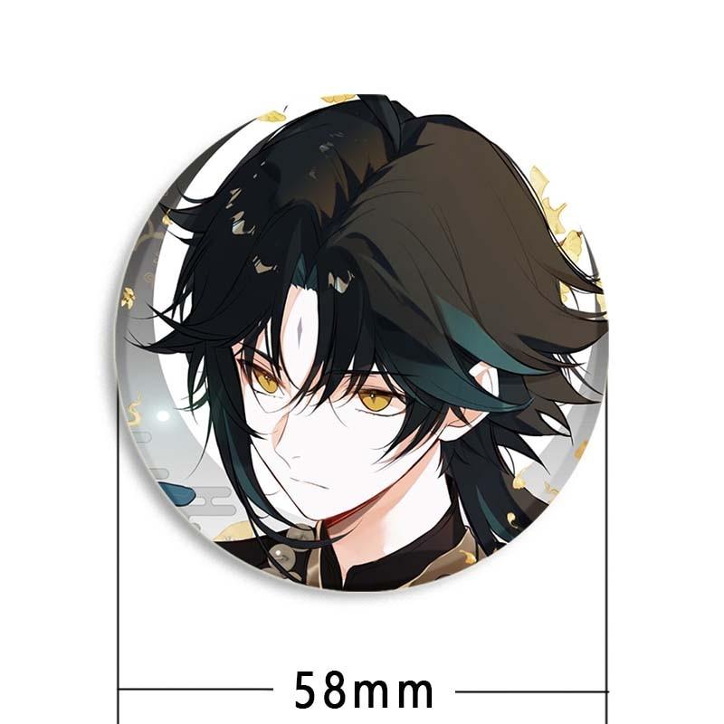 58 мм Genshin Impact, мягкая кнопка на лацкане, креативный забавный значок на воротнике, мультяшная фигурка, броши, одежда, ювелирные аксессуары, милые подарки