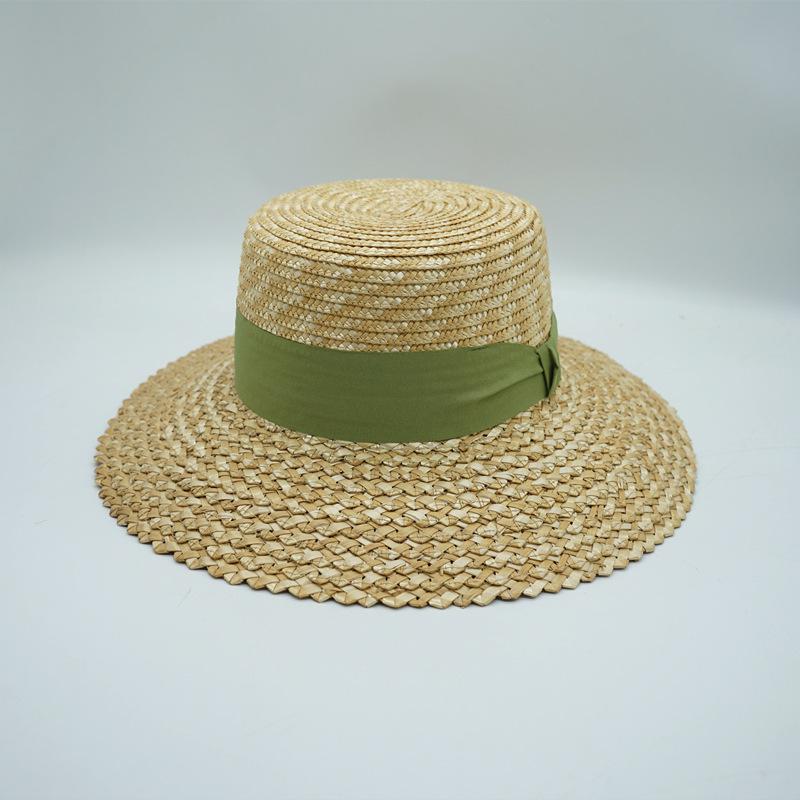 Европейская и американская ромбовидная соломенная шляпа с широкими полями, плоским верхом, топ-шляпа, женская летняя шляпа для защиты от солнца, пляжная соломенная шляпа, дорожная