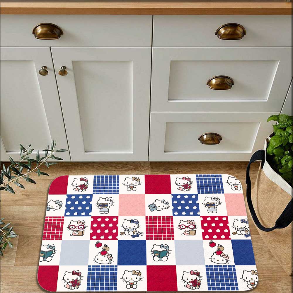 Kawaii Kitty Cartoon Carpet in the Living Room Mats Bathroom Mat Modern Home Decor Washable Non-slip Kitchen Rug Floor Carpets