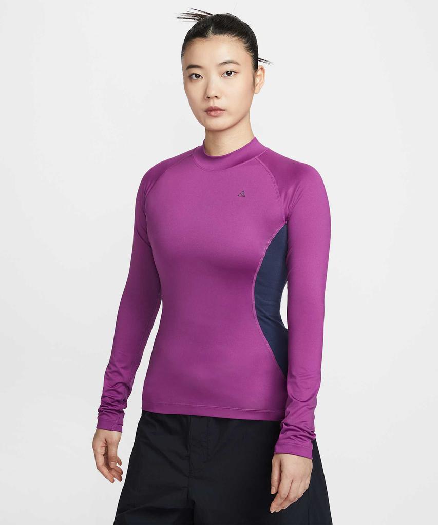 NIKE Acg Wild Sea Base Layer Long Sleeve Top W - Bold Berry:Obsidian:Safety Orange:Black / Io0231-505