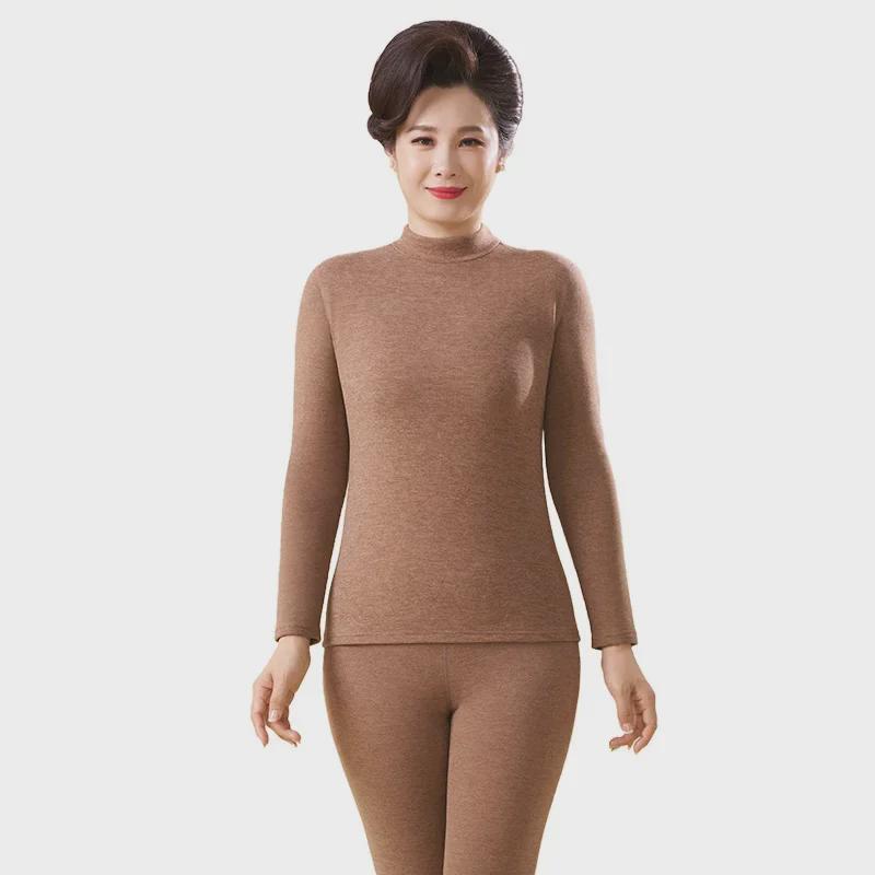 Осенний костюм из немецкого кашемира: Женский термохлопковый свитер и низ для пожилых людей