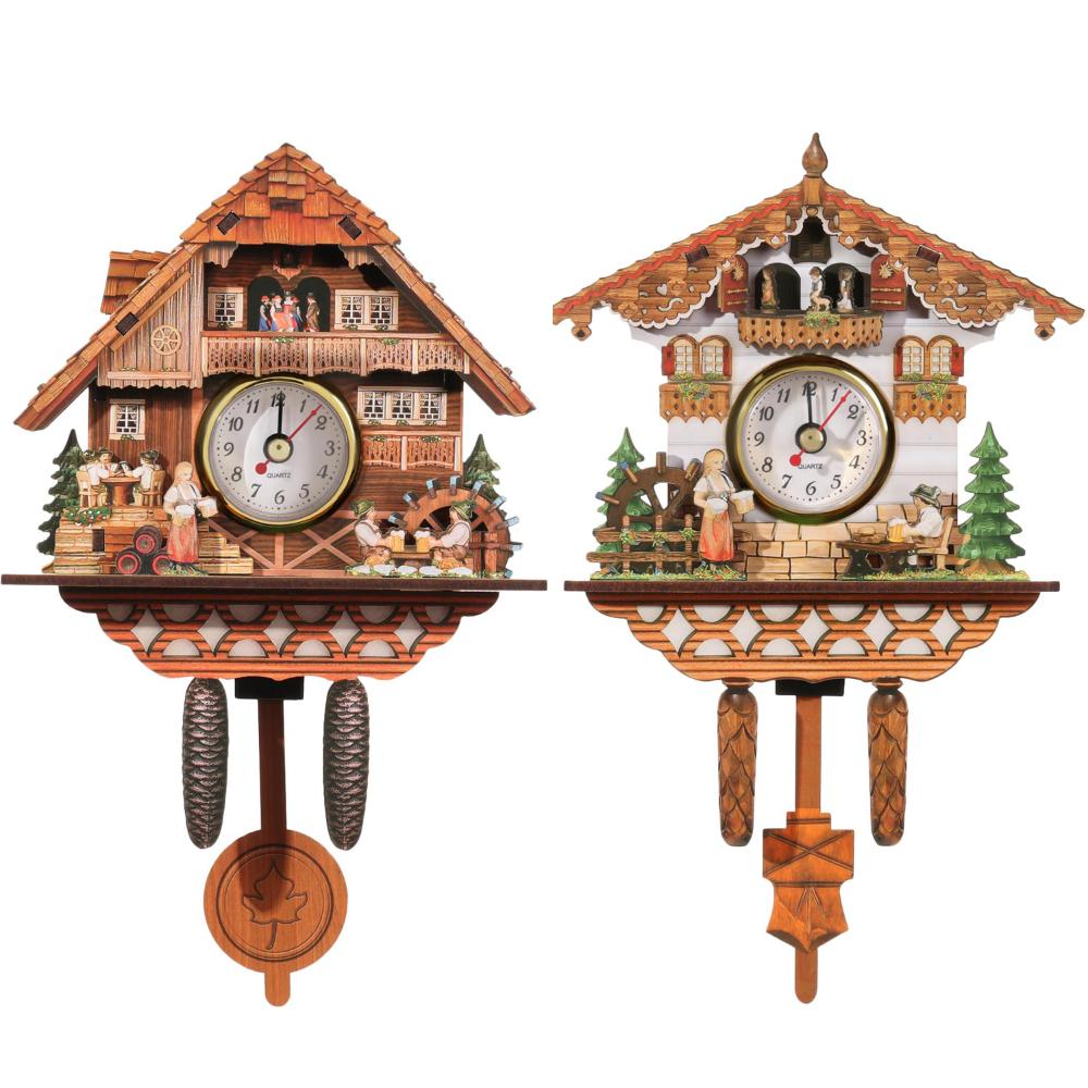 Гостиная Ретро Лесной Дом Настенные Часы Деревянные Кварцевые Часы с Кукушкой