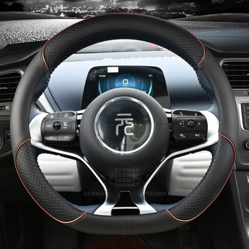 Для BYD Dolphin Atto3 Atto 3 EV Yuan Plus чехол на руль автомобиля из микрофибры и кожи в форме буквы D, автомобильные аксессуары