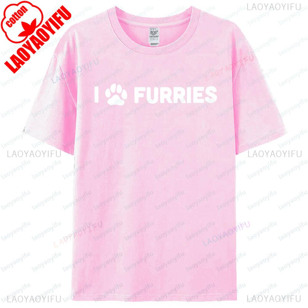 Furry Fandom Shirt Unisex Funny Furry TShirt FURRIES Contracted Design Tshirt Daily Life Casual Men Women Cotton Short Sleeve