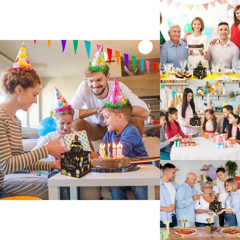 Black Gold Birthday Party Atmosphere Setup With Surprise Gift Box For Events