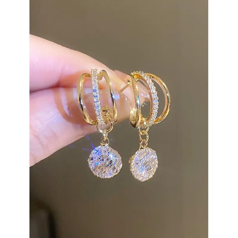 2 модных и персонализированных женских серег с цирконами и ажурным дизайном для повседневных аксессуаров для свиданий