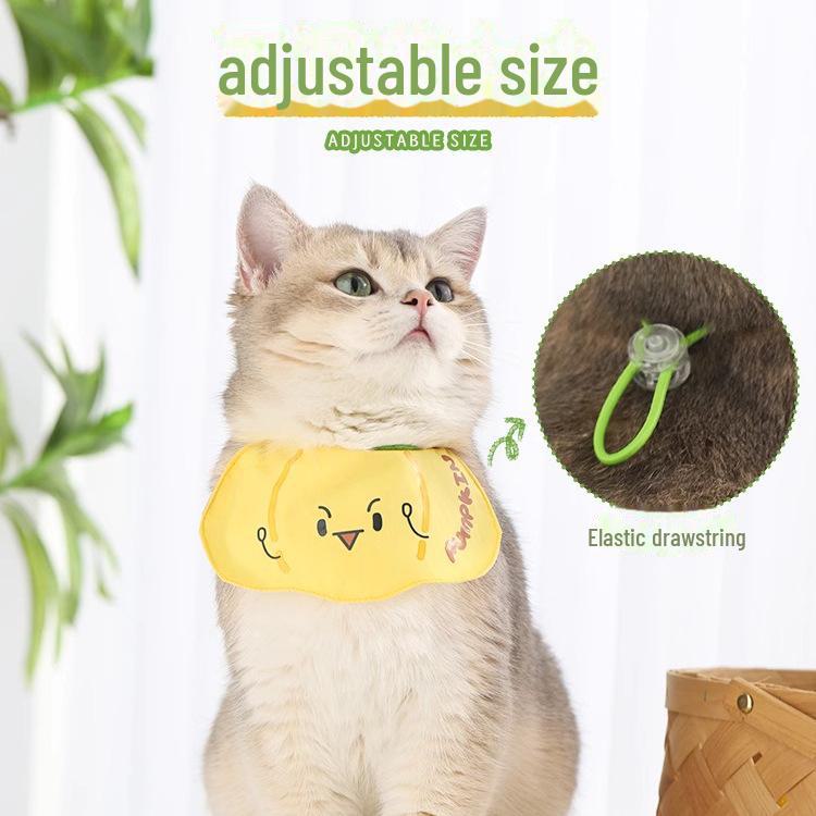 Silver Gradient Cat Scarf Bib - Cute Kitten Accessories for Spring and Autumn