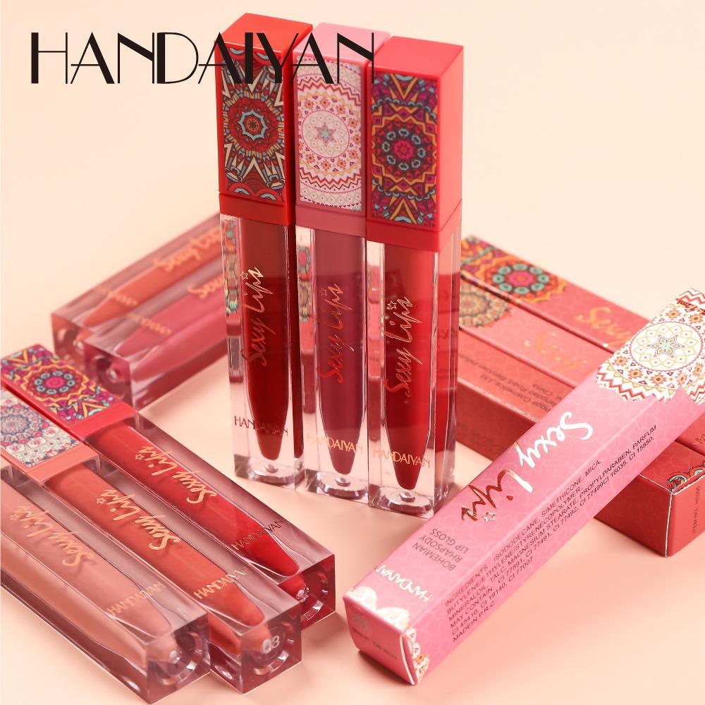 HANDAIYAN Ferskillende Beker Mat, Soft Mist Lip Ggzevel Samia Styl Long Lipgloss