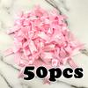 50 шт./пакет 85*85 мм Свежие розовые ленточные банты Маленький размер Сатиновые ленточные банты Цветочный крафт Украшение Ручная работа DIY Украшение для вечеринки