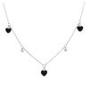 [Q2554] - Дизайнерское стальное колье «Любовь» черное серебро - сердечки 8х8 мм