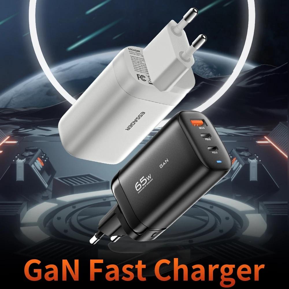 Essager Зарядное устройство GaN 65 Вт USB C Quick Charge 4.0 3.0 QC4.0 QC PD3.0 PD USB-C Type C Быстрое зарядное устройство USB для iPhone 14 13 Pro MacBook