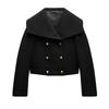 Spring New Women's Clothing Double Breasted Wide Lapel Long Sleeves Wool Blend Fashion Jacket Outwear 7522044