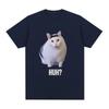 Cat Saying Huh? Funny Meme T-shirt Unisex Unisex Breathable Short Sleeve Oversized T Shirts Fashion Harajuku Tee Shirt