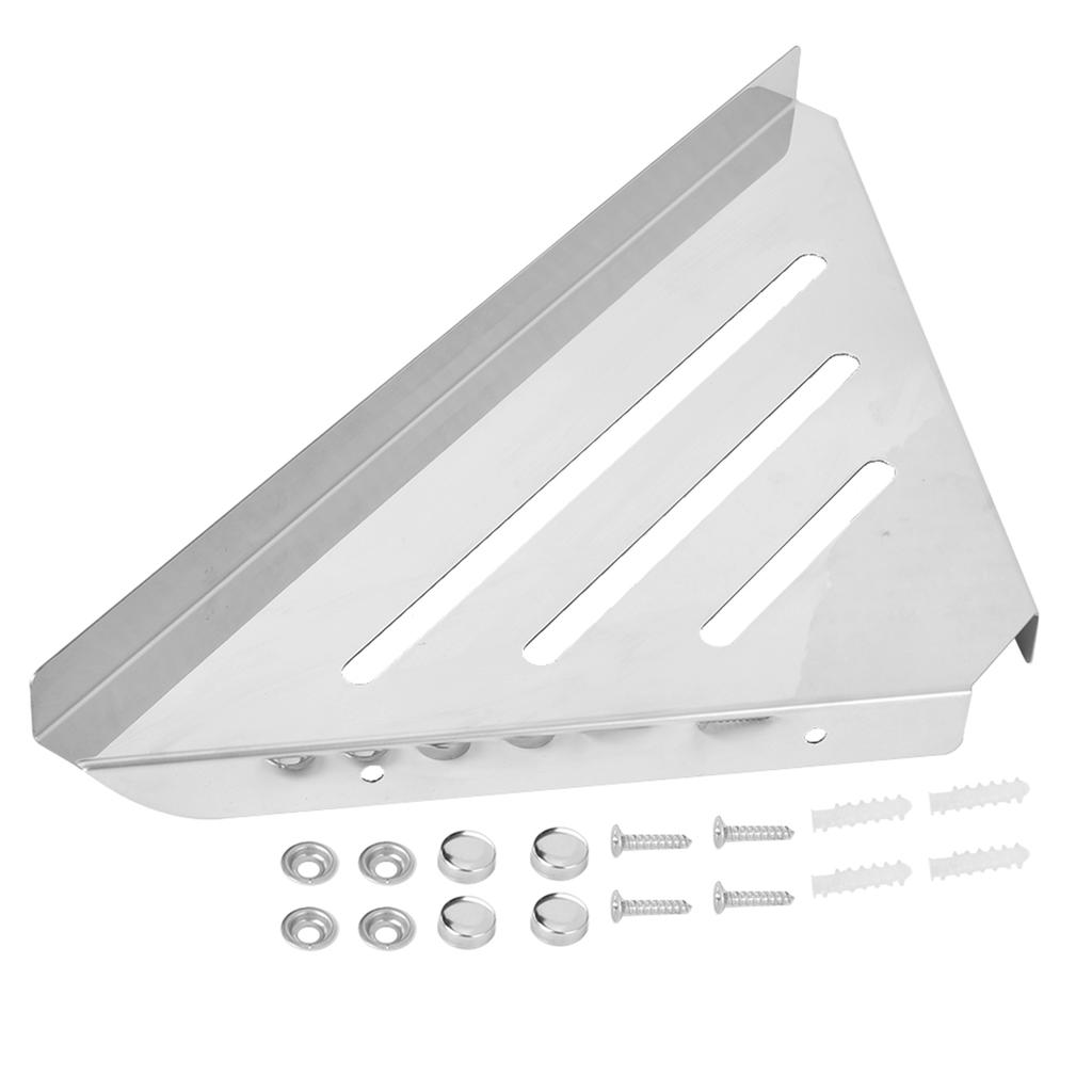 Stainless Steel Triangular Storage Shelf Shower Corner Shelf Rack Organizer for Home Bathroom